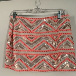 Pink Aztec sequin EXPRESS skirt